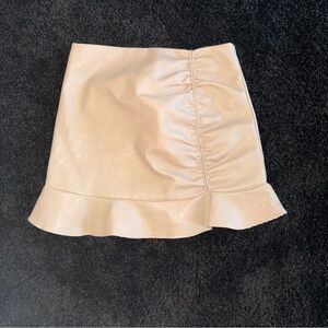 She + Sky Leather Ruffle Hem Mini Skirt - Size M